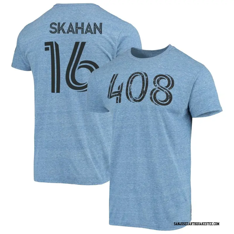 Men's San Jose Earthquakes ＃16 Jack Skahan Royal Name & Number Area Code T-Shirt