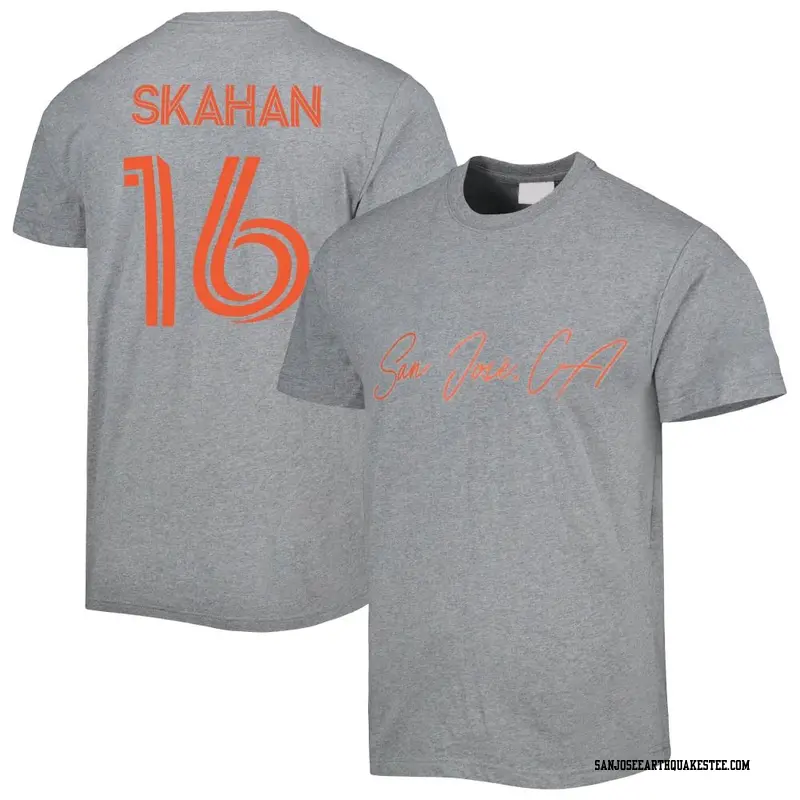 Youth San Jose Earthquakes ＃16 Jack Skahan Gray Name & Number City T-Shirt